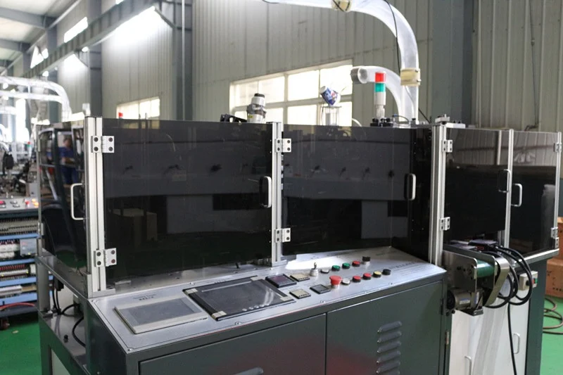 Paper cup machine operating panel used to capture alarm history and recurring fault evidence