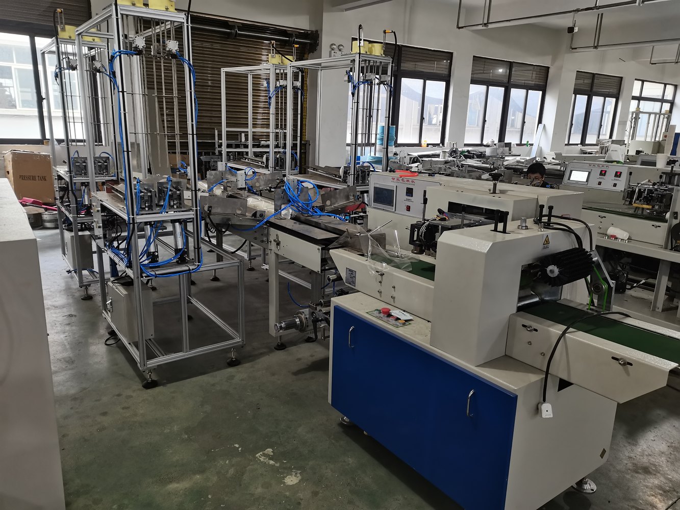Paper cup production line workshop used for equipment project timeline planning